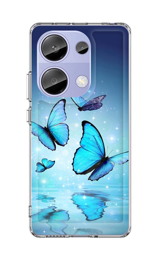 Levně Kryt TopQ Image Xiaomi Redmi Note 13 Pro Image pevný Modří motýlci 122413 (pouzdro neboli obal na mobil Xiaomi Redmi Note 13 Pro)