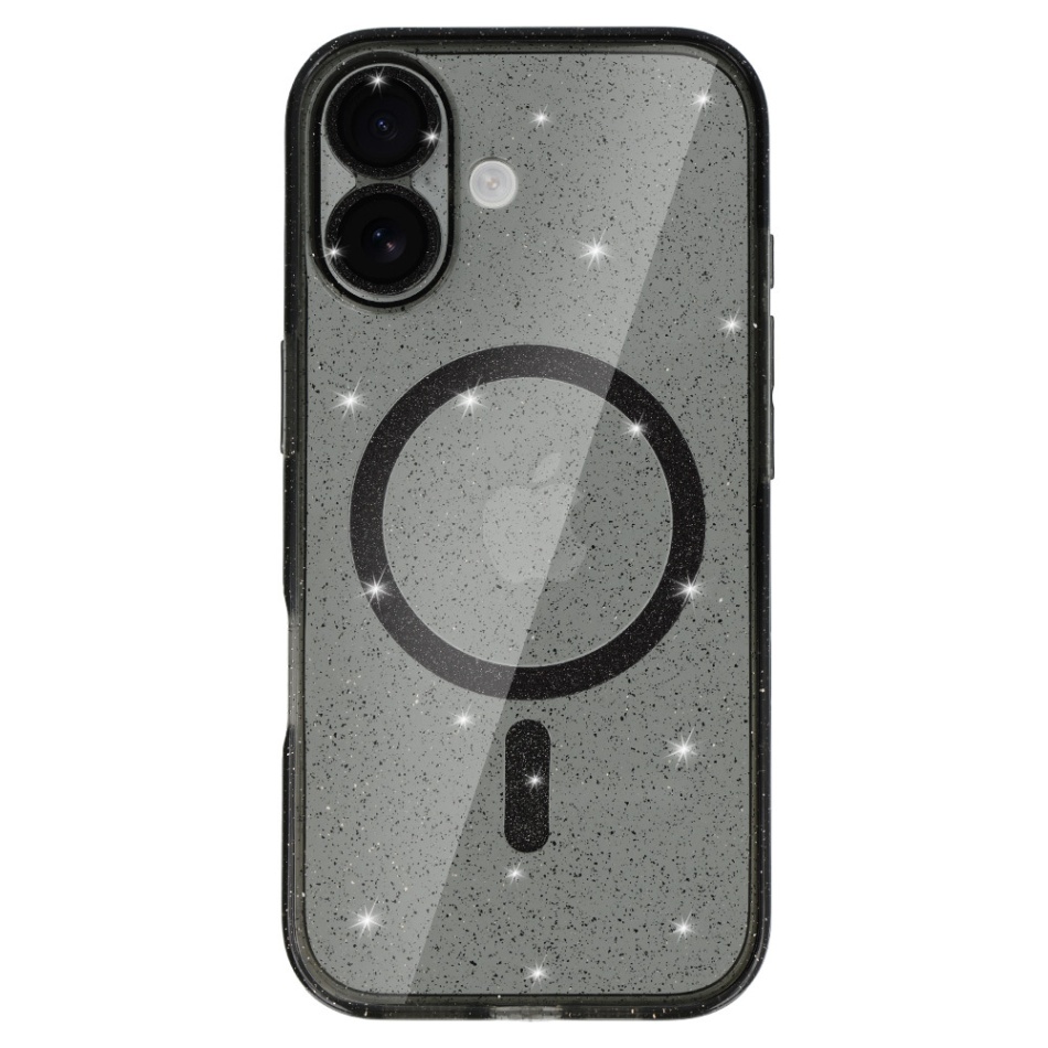 Levně Zadní kryt Glitter Magsafe pro iPhone 17 black clear