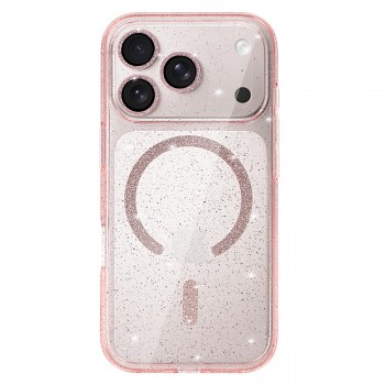 Zadní kryt Glitter Magsafe pro iPhone 17 Pro pink clear