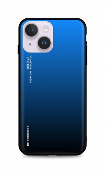 Zadní pevný kryt LUXURY na iPhone 14 duhový modrý