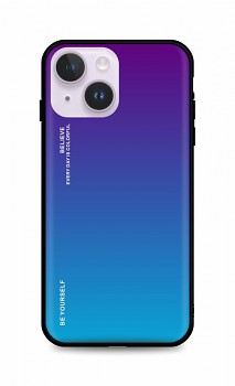 Zadní pevný kryt LUXURY na iPhone 14 duhový purpurový