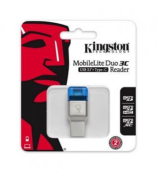 Čtečka paměťových karet Kingston USB 3.1 2v1 s jedním slotem microSD