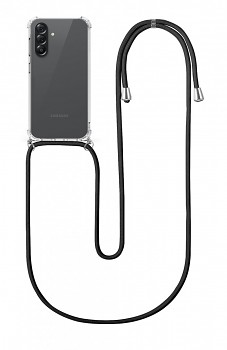 Zadní kryt na Samsung A57 5G s černou šňůrkou průhledný