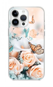 Zadní kryt na iPhone 14 Pro Max Růže s motýlem