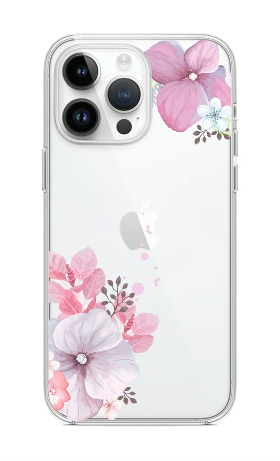 Levně Kryt TopQ iPhone 14 Pro Max Violet Blossom 82519 (pouzdro neboli obal na mobil iPhone 14 Pro Max)