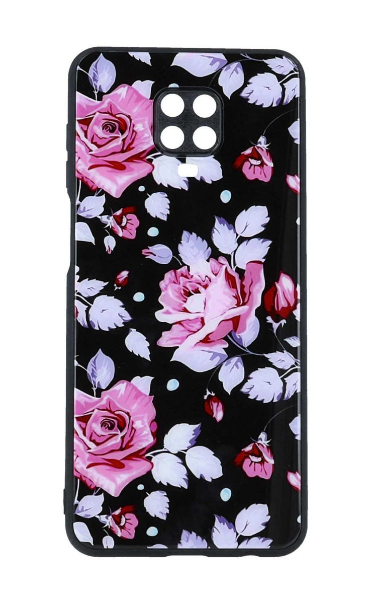 Zadní pevný kryt LUXURY na Xiaomi Redmi Note 9 Pro Black Roses