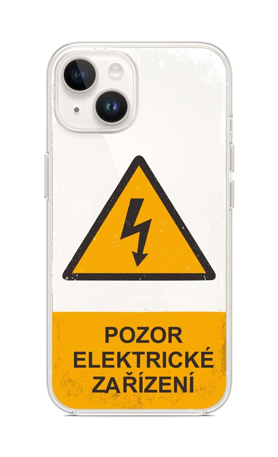 Levně Kryt TopQ iPhone 14 Pozor elektrické zařízení 92594 (pouzdro neboli obal na mobil iPhone 14)