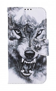 Knížkové pouzdro na Samsung A34 Černobílý vlk