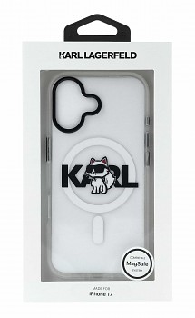 Zadní kryt KARL LAGERFELD IML Choupette Sketch Logo Magsafe pro iPhone 17 transparent