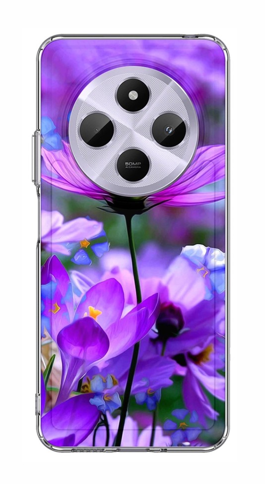 Zadní pevný kryt Image na Xiaomi Redmi 14C Rozkvetlé květy