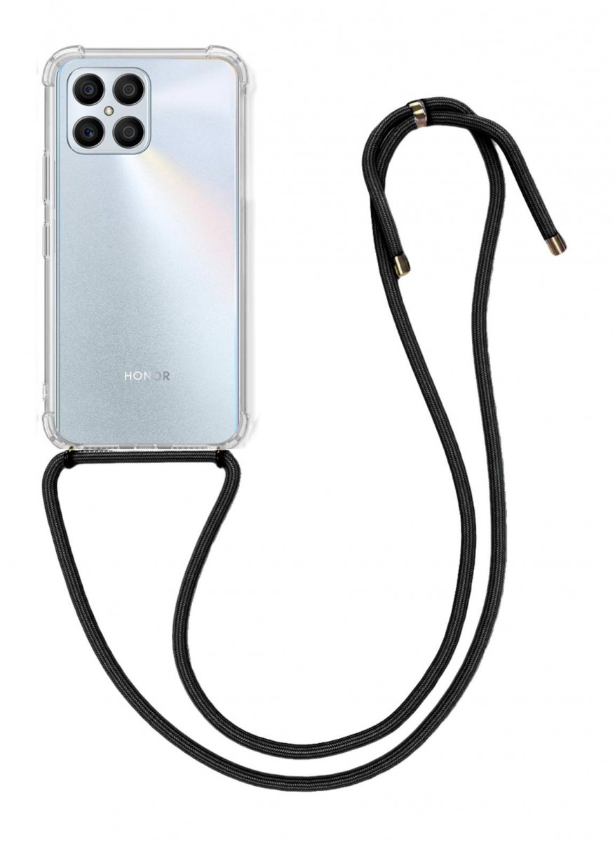Zadní kryt na Honor X8 s černou šňůrkou průhledný