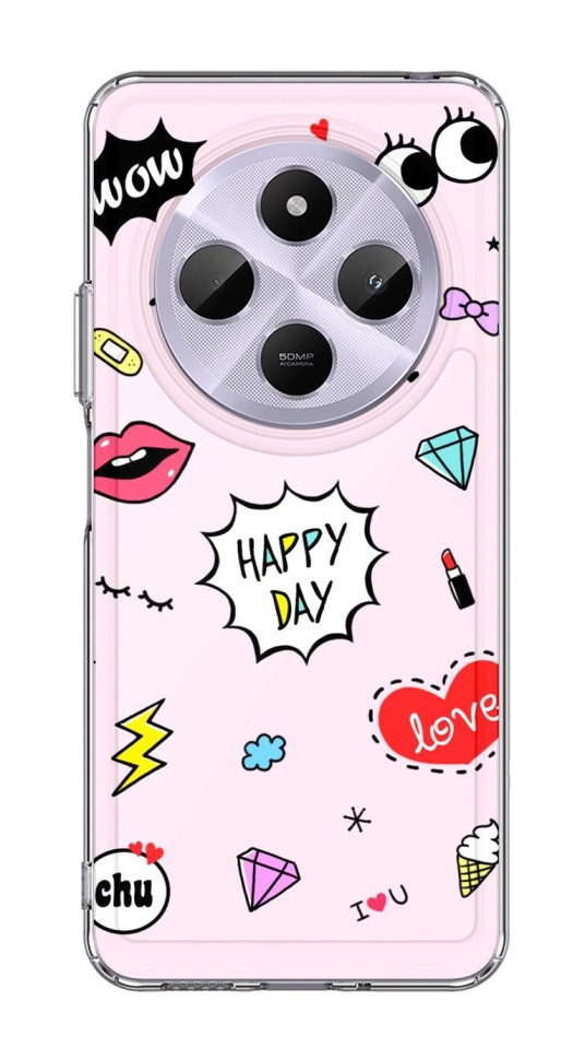 Levně Kryt TopQ Image Xiaomi Redmi 14C pevný Happy Day 132676 (pouzdro neboli obal na mobil Xiaomi Redmi 14C)
