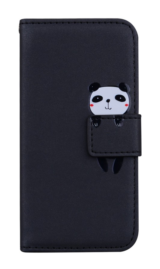 Levně Pouzdro TopQ Xiaomi Redmi 14C knížkové černé s pandou 132683 (obal neboli kryt na mobil Xiaomi Redmi 14C)