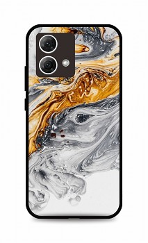 Zadní pevný kryt LUXURY na Motorola Moto G84 5G Marble šedo-zlatý 