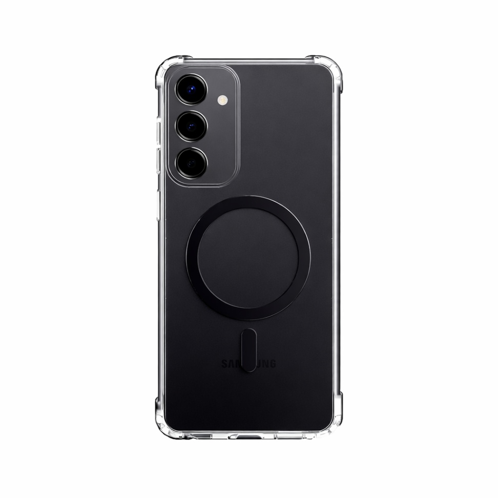 Magnetický čirý kryt Rock Crystal Clear Series pro Samsung Galaxy S26 - černě transparentní