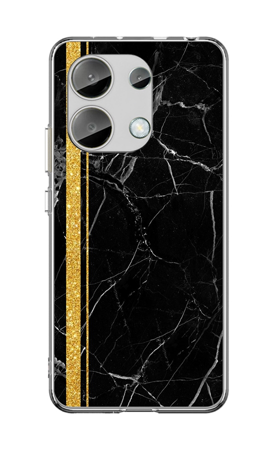 Zadní pevný kryt STYLE na Xiaomi Redmi Note 13 Mramor černo-zlatý