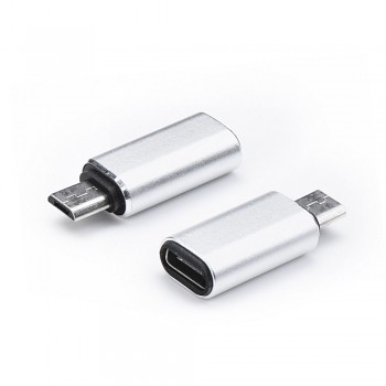 Adaptér TopQ microUSB - USB-C stříbrný