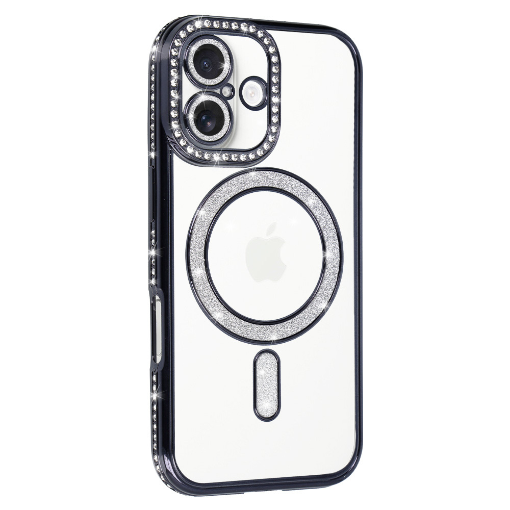 Levně Zadní kryt Bling Magsafe pro iPhone 17 black