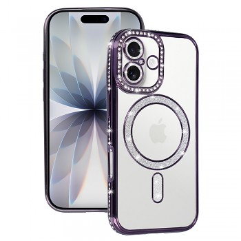 Zadní kryt Bling Magsafe pro iPhone 17 purple