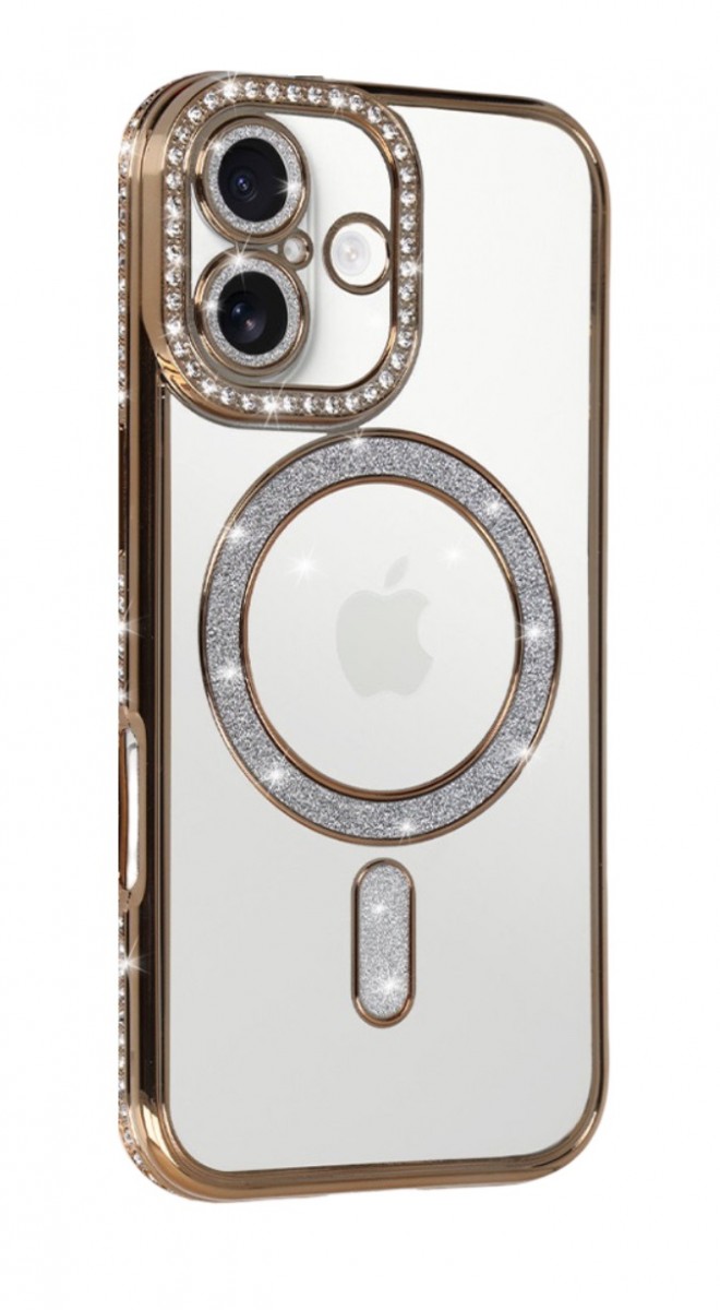 Levně Zadní kryt Bling Magsafe pro iPhone 17 gold