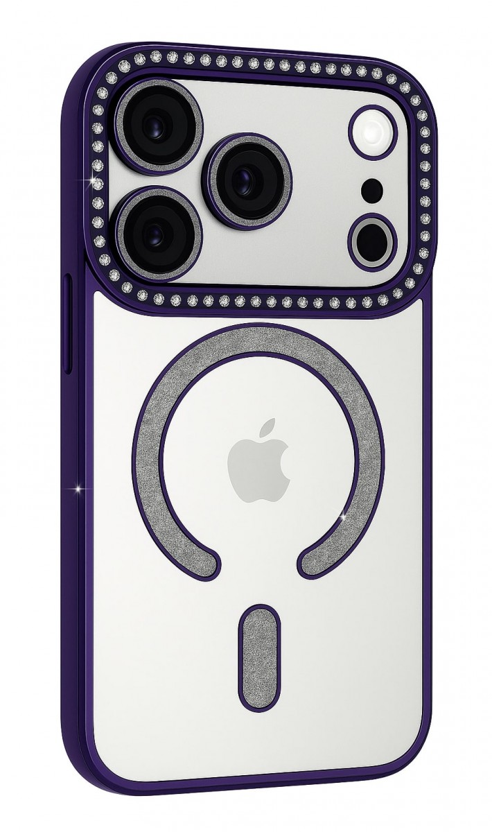 Zadní kryt Bling Magsafe pro iPhone 17 Pro purple