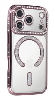 Zadní kryt Bling Magsafe pro iPhone 17 Pro pink