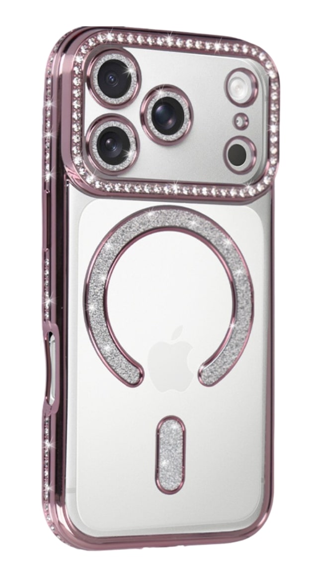 Zadní kryt Bling Magsafe pro iPhone 17 Pro pink
