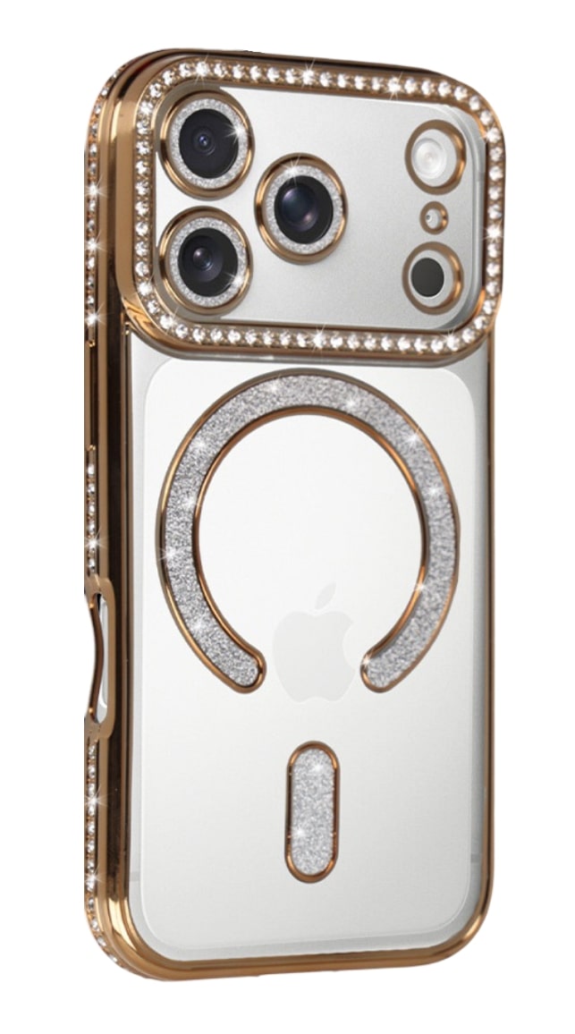 Zadní kryt Bling Magsafe pro iPhone 17 Pro gold