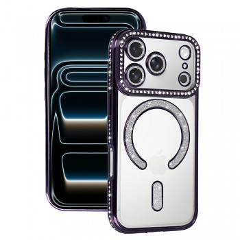 Zadní kryt Bling Magsafe pro iPhone 17 Pro Max purple