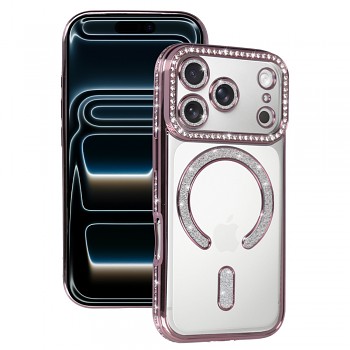 Zadní kryt Bling Magsafe pro iPhone 17 Pro Max pink