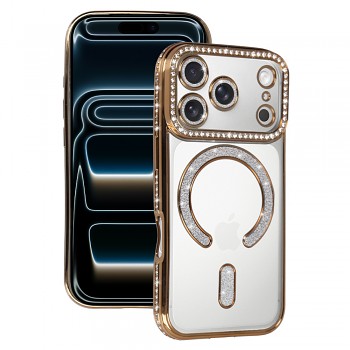 Zadní kryt Bling Magsafe pro iPhone 17 Pro Max gold