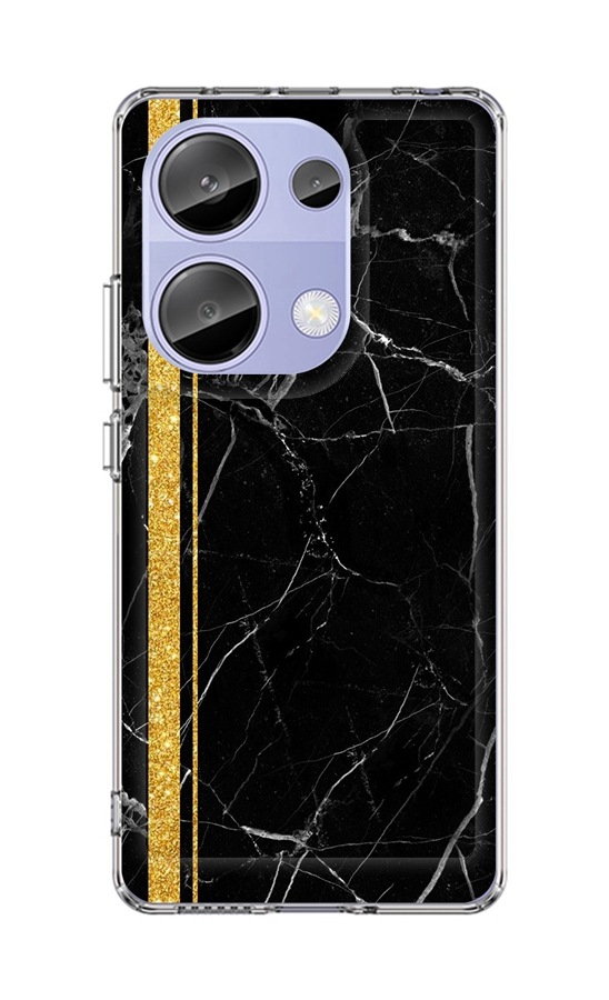 Levně Kryt STYLE TopQ Xiaomi Redmi Note 13 Pro pevný Mramor černo-zlatý 122820 (pouzdro neboli obal na mobil Xiaomi Redmi Note 13 Pro)