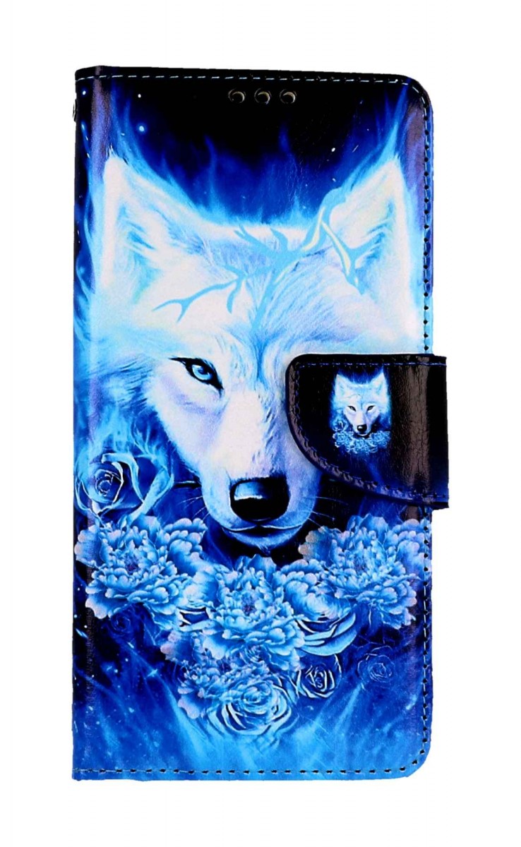 Levně Pouzdro TopQ Xiaomi Redmi Note 12 knížkové Tyrkysový vlk 112836 (kryt neboli obal na mobil Xiaomi Redmi Note 12)