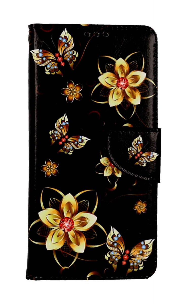 Levně Pouzdro TopQ Xiaomi Redmi Note 12 knížkové Zlaté květy 112837 (kryt neboli obal na mobil Xiaomi Redmi Note 12)