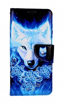 Knížkové pouzdro na Samsung A14 Tyrkysový vlk