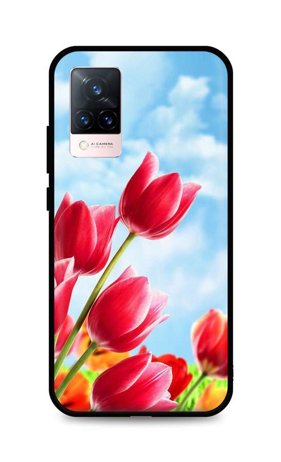 Zadní silikonový kryt DARK na Vivo V21 5G Tulips