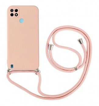 Zadní kryt na Realme C21 růžový se šňůrkou