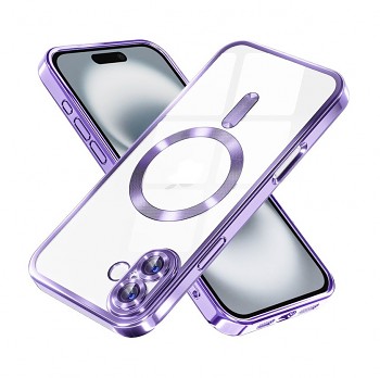 Zadní kryt Techsuit Luxury Crystal MagSafe iPhone 16 fialový