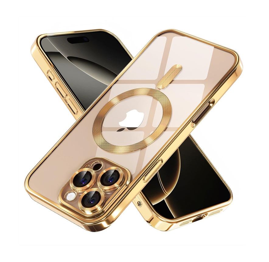 Zadní kryt Techsuit Luxury Crystal MagSafe iPhone 16 Pro zlatý