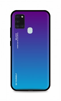 Zadní pevný kryt LUXURY na Samsung A21s duhový purpurový