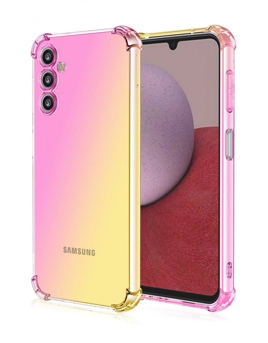 Levně Kryt TopQ Samsung A14 5G Shock duhový růžovo-žlutý 92939 (pouzdro neboli obal na mobil Samsung A14 5G)