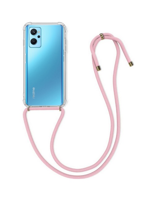 Levně Kryt TopQ Realme 9i silikon s růžovou šňůrkou průhledný 72945 (pouzdro neboli obal na mobil Realme 9i)