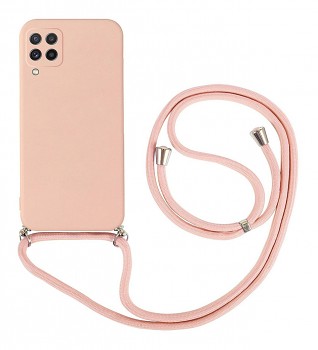 Zadní kryt na Samsung A22 růžový se šňůrkou