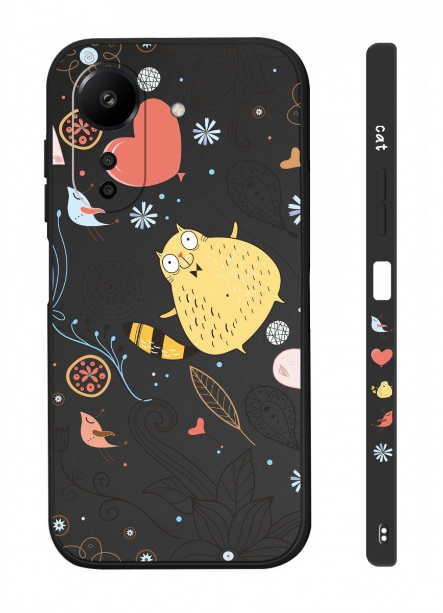 Levně Kryt TopQ Design Xiaomi Redmi 13C Kočička černý 122974 (pouzdro neboli obal na mobil Xiaomi Redmi 13C)