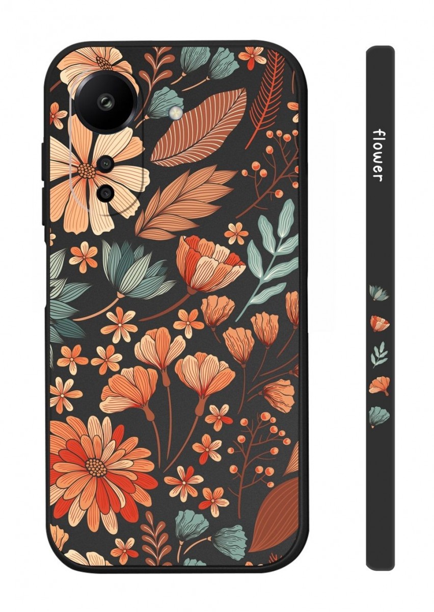 Zadní kryt Design na Xiaomi Redmi 13C Luční kvítí černý