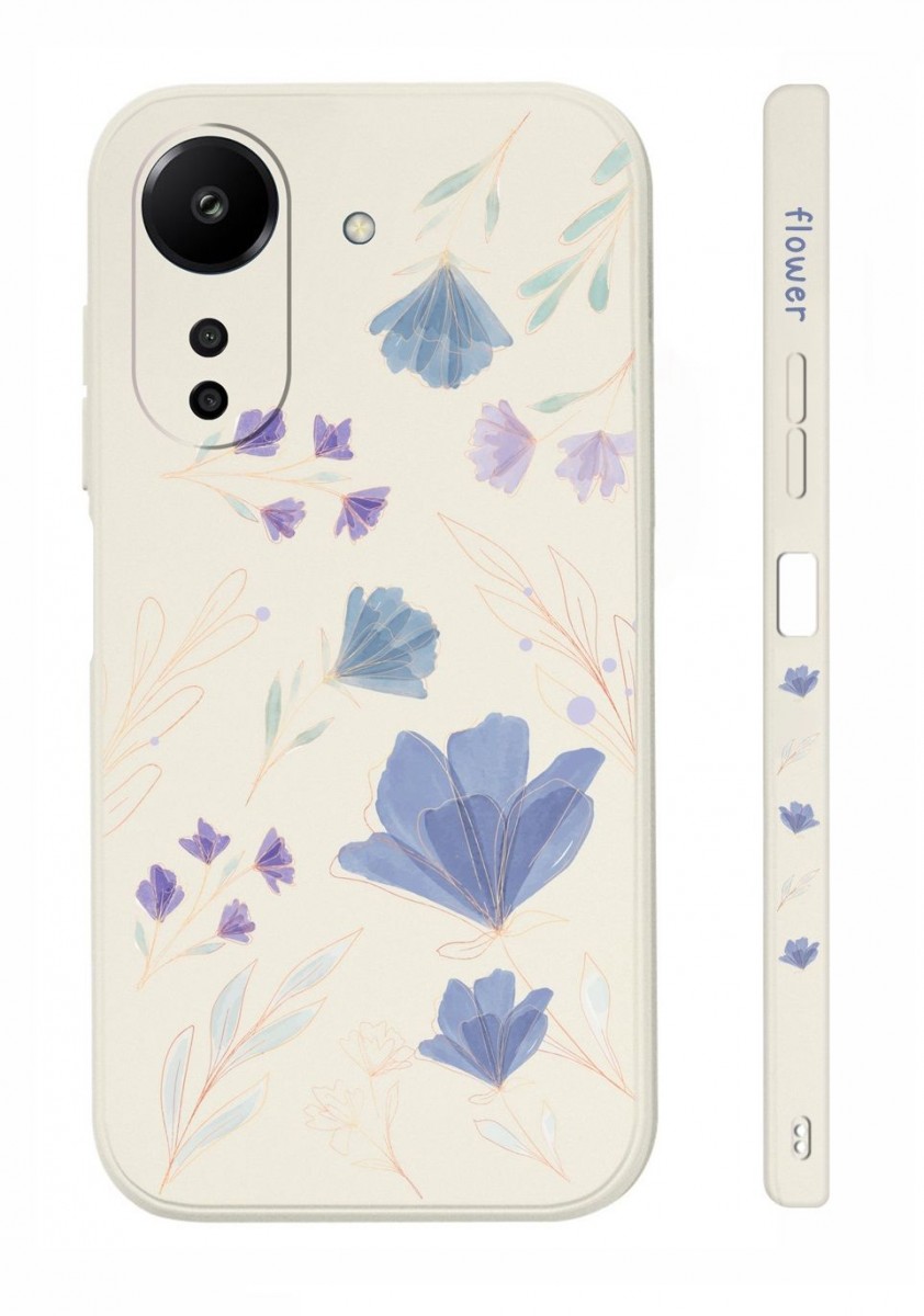 Zadní kryt Design na Xiaomi Redmi 13C Modré kvítky