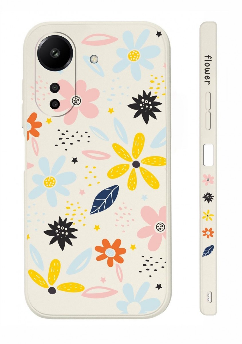 Levně Kryt TopQ Design Xiaomi Redmi 13C Barevné kvítky 122989 (pouzdro neboli obal na mobil Xiaomi Redmi 13C)