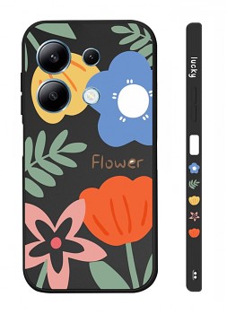 Zadní kryt Design na Xiaomi Redmi Note 13 Malované květy černý