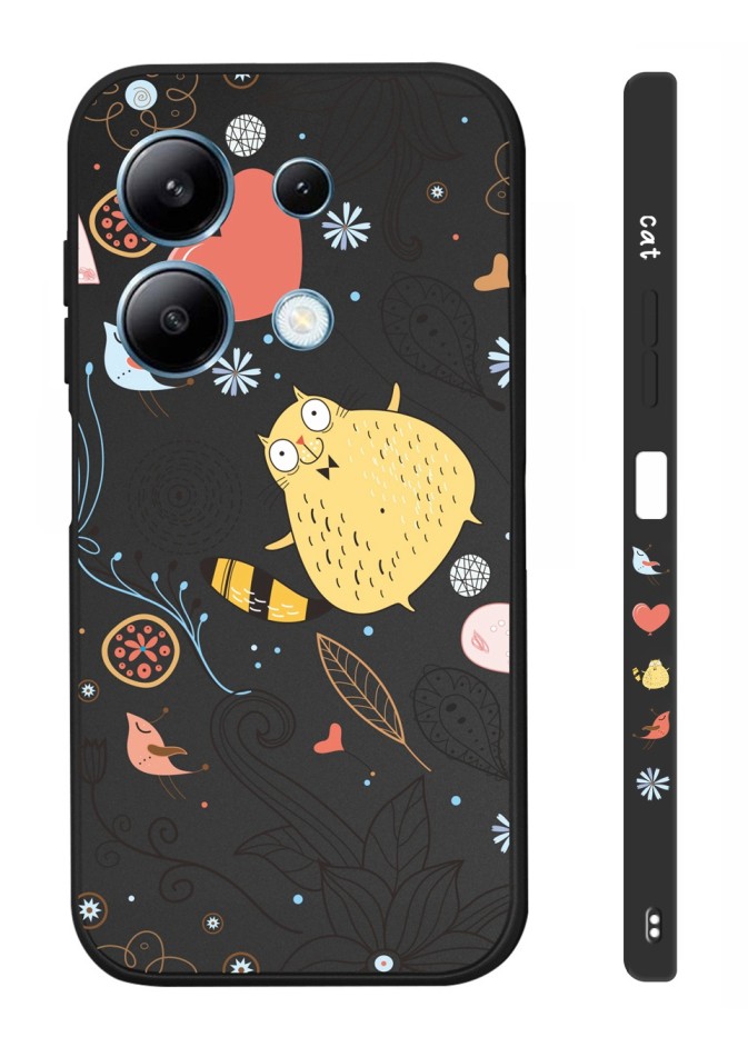 Kryt TopQ Design Xiaomi Redmi Note 13 Kočička černý 122993