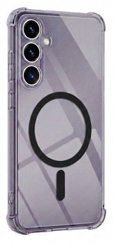 Odolný kryt Magsafe na Samsung S24 průhledný tmavý